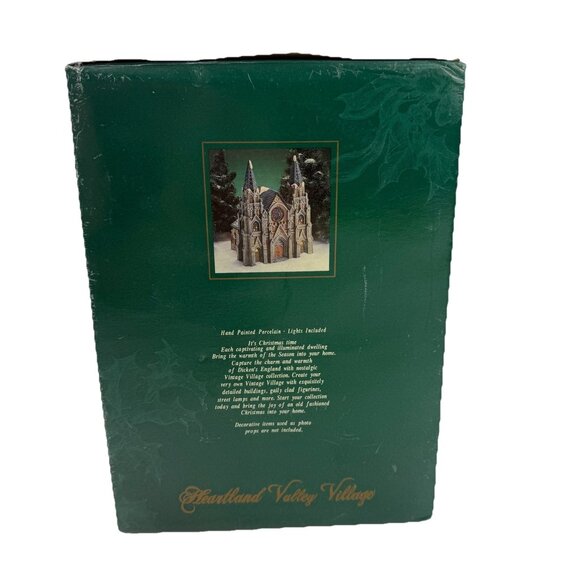 Heartland Valley Village Porcelain Lighted Cathedral Gothic Christmas Church 10" - Picture 2 of 8